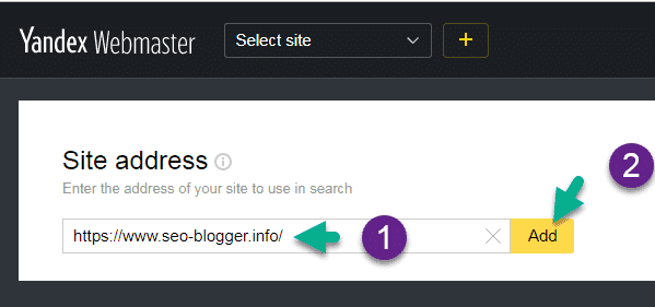 add your blog to yandex webmaster