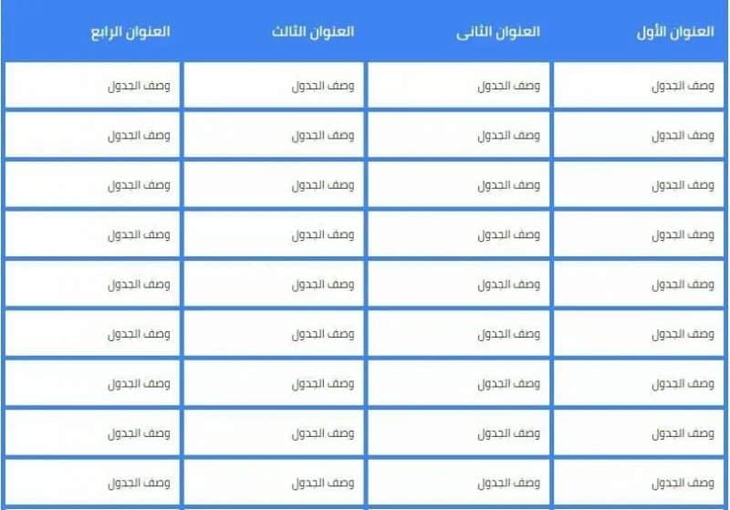 انشاء جدول في بلوجر