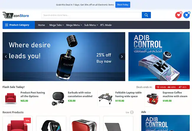 Azon Store Ecommerce Blogger Template، قوالب متجر إلكتروني