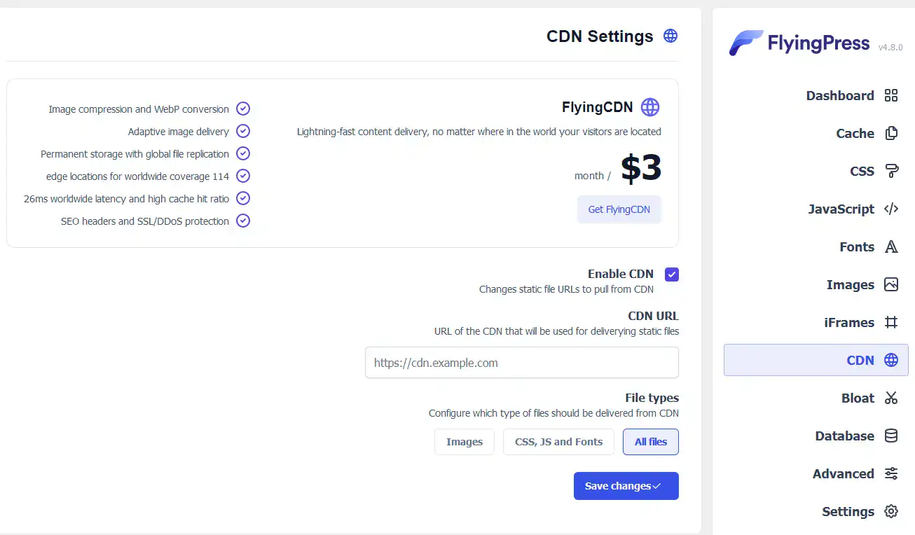 cdn setting flyingpress